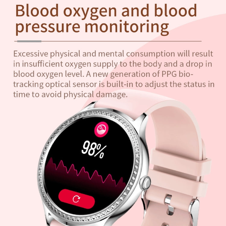 AK35 1.32 inch IPS Color Screen Smart Watch, Support Sleep Monitoring/Blood Oxygen Monitoring, Black Steel Watch Band, Black Silicone Watch Band, Gold Pink Silicone Watch Band, Gold Steel Watch Band, Gold Purple Silicone Watch Band���������������������...