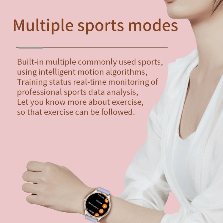 AK35 1.32 inch IPS Color Screen Smart Watch, Support Sleep Monitoring/Blood Oxygen Monitoring, Black Steel Watch Band, Black Silicone Watch Band, Gold Pink Silicone Watch Band, Gold Steel Watch Band, Gold Purple Silicone Watch Band���������������������...