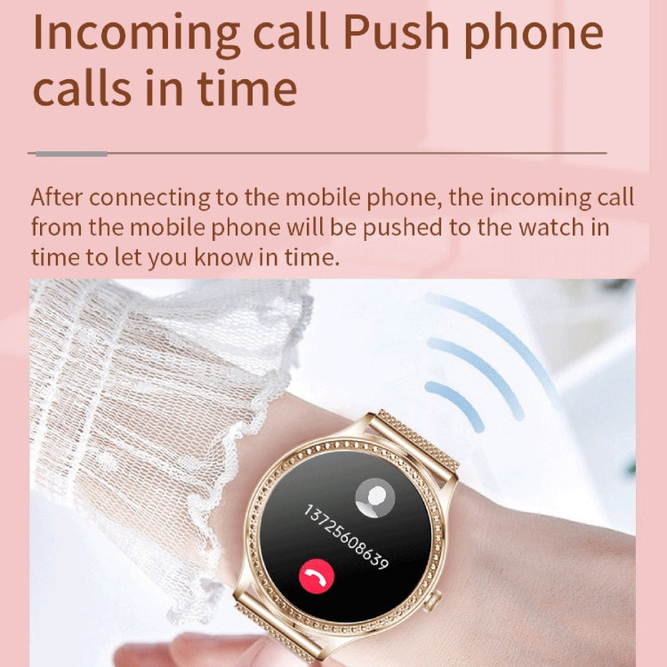 AK35 1.32 inch IPS Color Screen Smart Watch, Support Sleep Monitoring/Blood Oxygen Monitoring, Black Steel Watch Band, Black Silicone Watch Band, Gold Pink Silicone Watch Band, Gold Steel Watch Band, Gold Purple Silicone Watch Band���������������������...