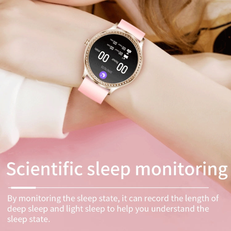 AK35 1.32 inch IPS Color Screen Smart Watch, Support Sleep Monitoring/Blood Oxygen Monitoring, Black Steel Watch Band, Black Silicone Watch Band, Gold Pink Silicone Watch Band, Gold Steel Watch Band, Gold Purple Silicone Watch Band���������������������...