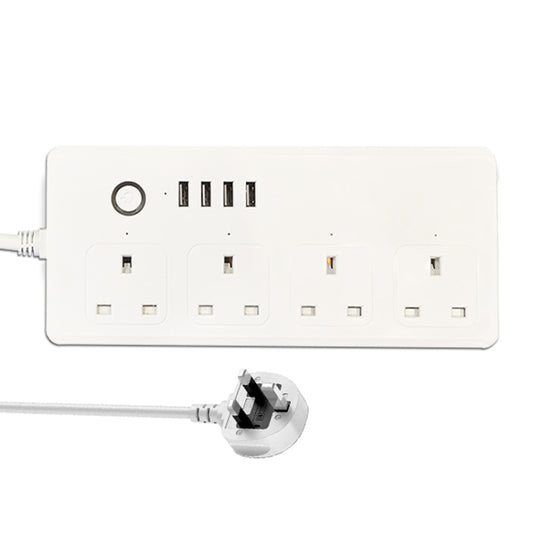 SM-SO301-K 4 Holes + 4 USB Multi-purpose Smart Power Strip, UK Plug, ZigBee 13A, WIFI  13A