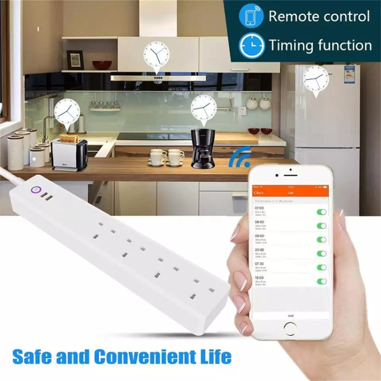 SM-SO306-K 4 Holes + 2 USB Multi-purpose Smart Power Strip, UK Plug, ZigBee 10A, ZigBee 16A, WiFi 10A, WiFi 16A