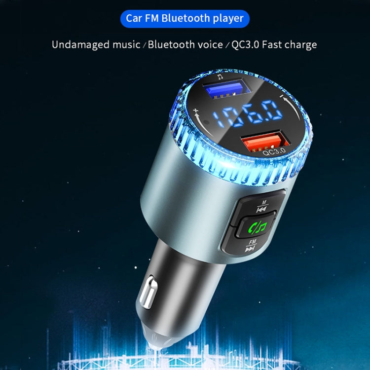 BC77 QC3.0 Fast Charging Car Bluetooth Hands-free MP3 Player FM Transmitter, BC77