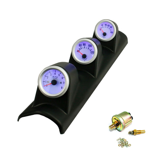 Car Modified 3 in 1 Tachometer Water Temperature Gauge Oil Pressure Gauge, with Left-hand Drive Three Hole, 3 in 1