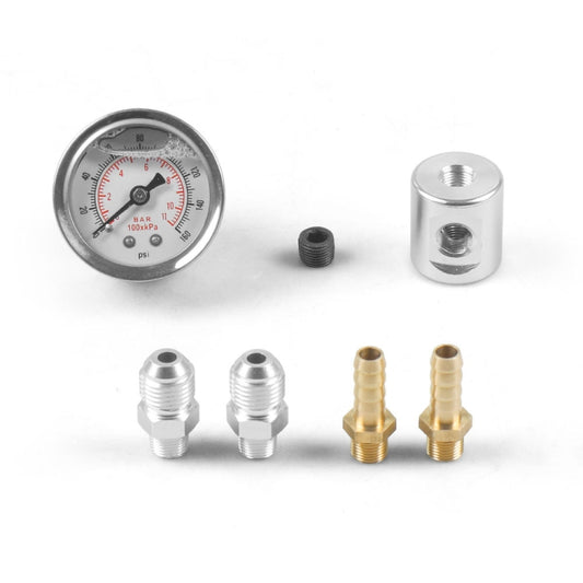 Universal Car 1/8 NPT 0-160 psi Fuel Pressure Gauge with Adaptor, 1/8 NPT 0-160 psi Fuel Pressure Gauge