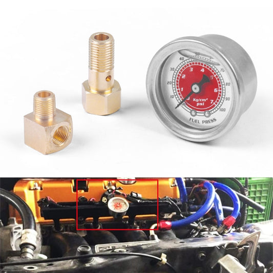 For Honda Civic Car Modification Fuel Pressure Gauge 0-100PSI, For Honda Civic(Red), For Honda Civic(Black), For Honda Civic(Blue)