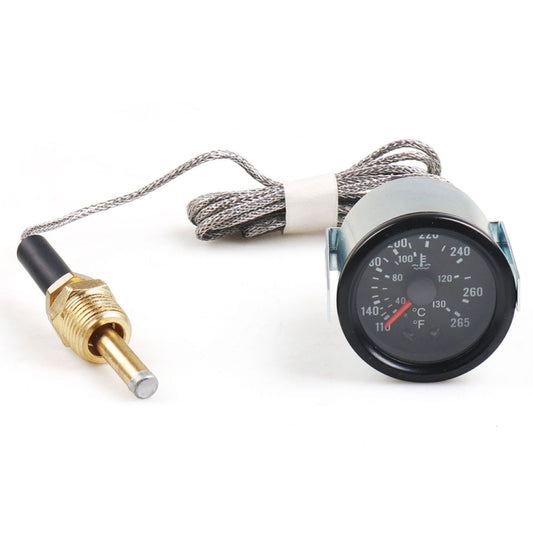 52mm Pointer Mechanical Water Temperature Gauge with Sensor, 2mm Pointer Water Temperature Gauge