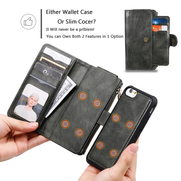 Multifunctional Retro Detachable Magnetic Horizontal Flip Leather Case with Card Slots & Holder & Wallet & Photo Frame, For iPhone 6 / 7 / 8, For iPhone X / XS, For iPhone XR, For iPhone XS Max, For iPhone 11, For iPhone 11 Pro, For iPhone 11 Pro Max