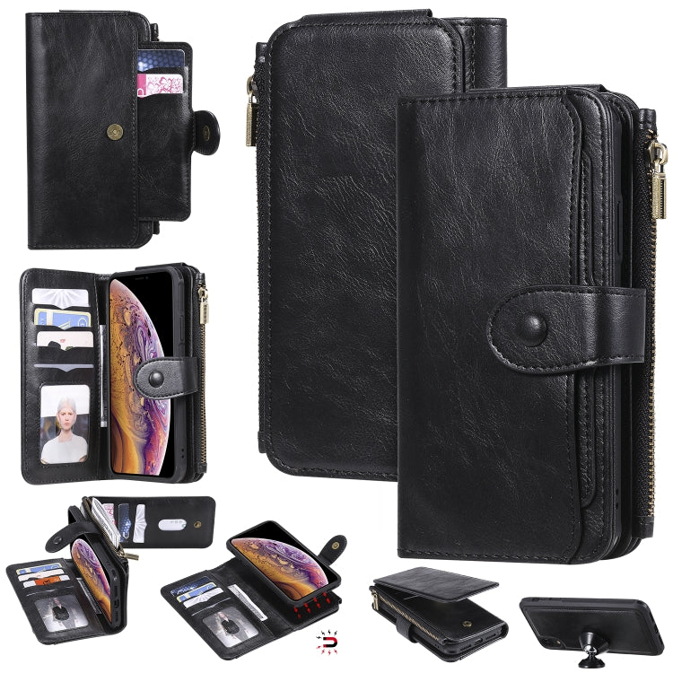 Multifunctional Retro Detachable Magnetic Horizontal Flip Leather Case with Card Slots & Holder & Wallet & Photo Frame, For iPhone 6 / 7 / 8, For iPhone X / XS, For iPhone XR, For iPhone XS Max, For iPhone 11, For iPhone 11 Pro, For iPhone 11 Pro Max