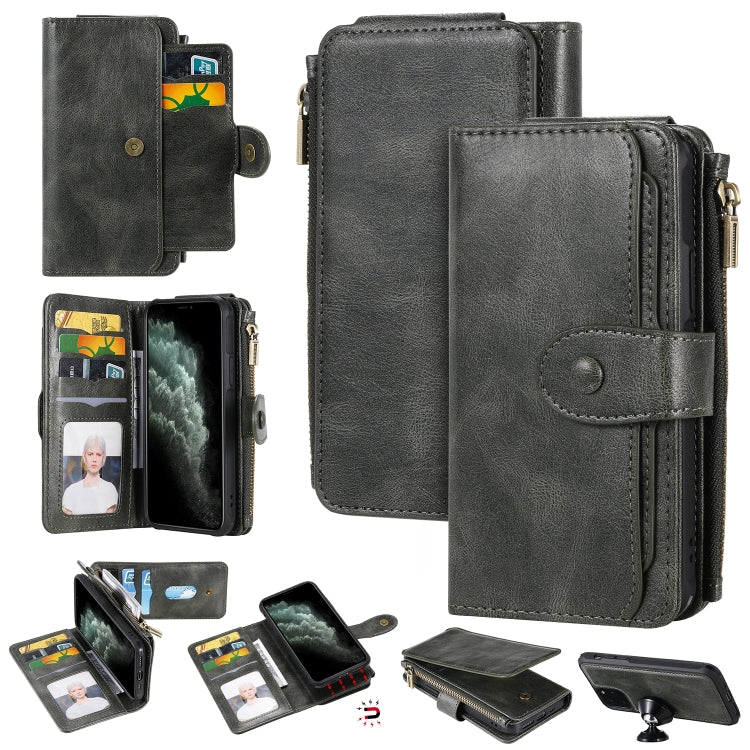 Multifunctional Retro Detachable Magnetic Horizontal Flip Leather Case with Card Slots & Holder & Wallet & Photo Frame, For iPhone 6 / 7 / 8, For iPhone X / XS, For iPhone XR, For iPhone XS Max, For iPhone 11, For iPhone 11 Pro, For iPhone 11 Pro Max