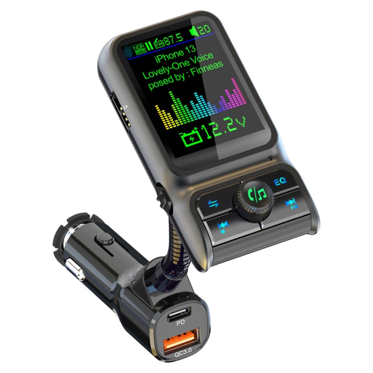 BC85 Colorful Screen Car Bluetooth 5.0 FM Transmitter MP3 Player, BC85