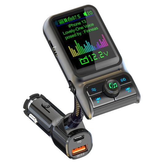 BC85 Colorful Screen Car Bluetooth 5.0 FM Transmitter MP3 Player, BC85