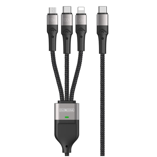 DUZZONA A4 5A USB-C to M+L+C Fast Charging Data Cable, A4