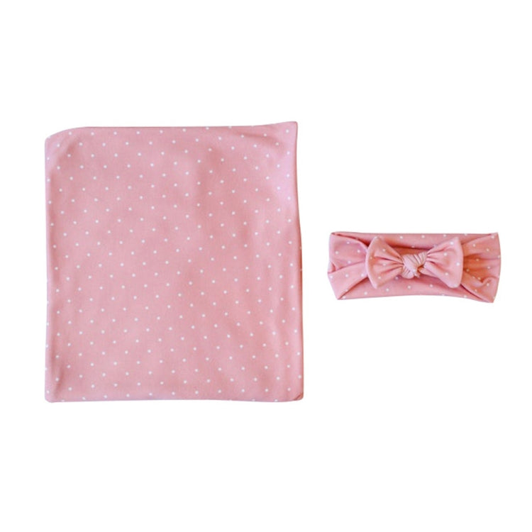 Newborn Baby Dot Pattern Swaddling Scarf Headband