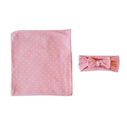 Newborn Baby Dot Pattern Swaddling Scarf Headband
