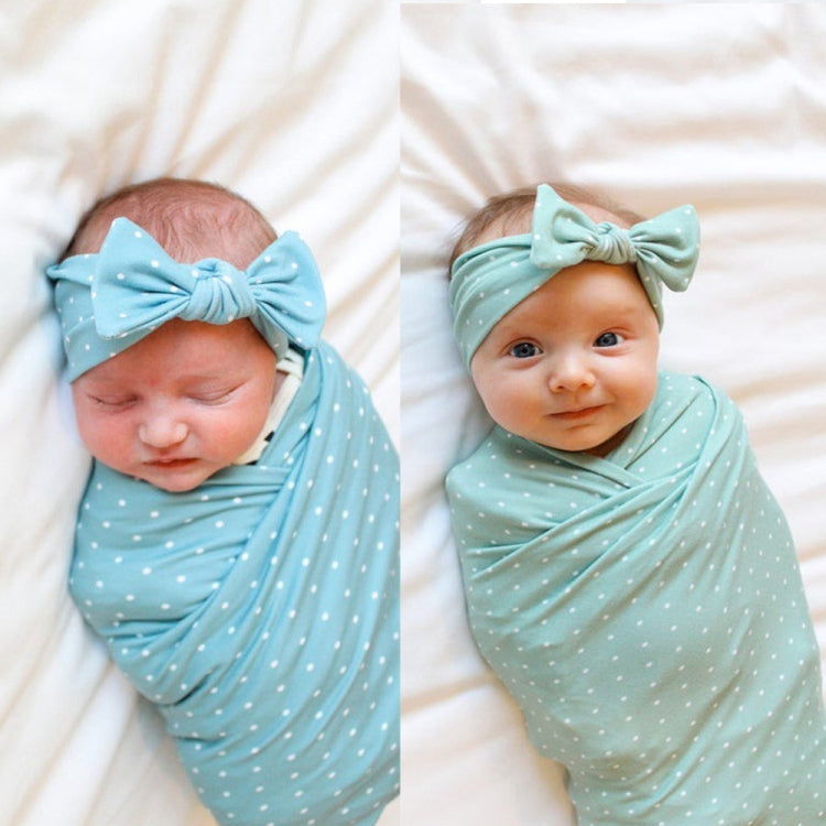 Newborn Baby Dot Pattern Swaddling Scarf Headband