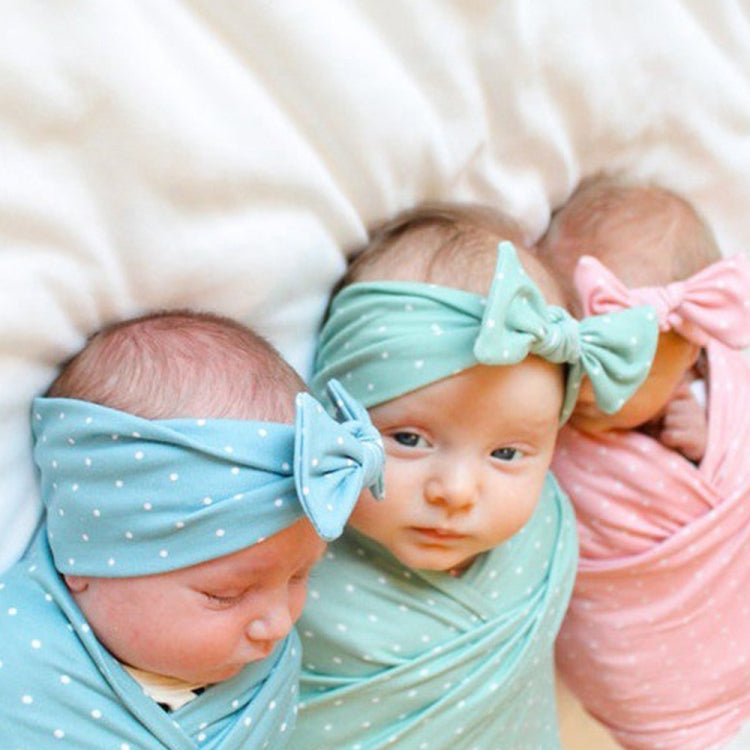 Newborn Baby Dot Pattern Swaddling Scarf Headband