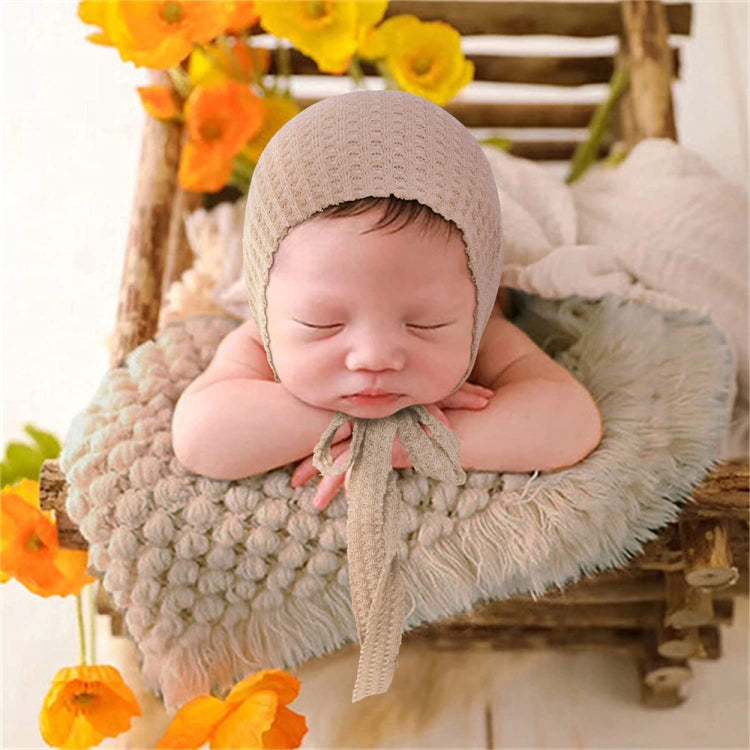 Elastic Fabric Newborn Baby Cute Cap with Strap