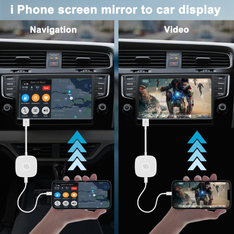 THT-020-7 USB + USB-C / Type-C Carplay Mirror Adapter for iPhone, THT-020-7
