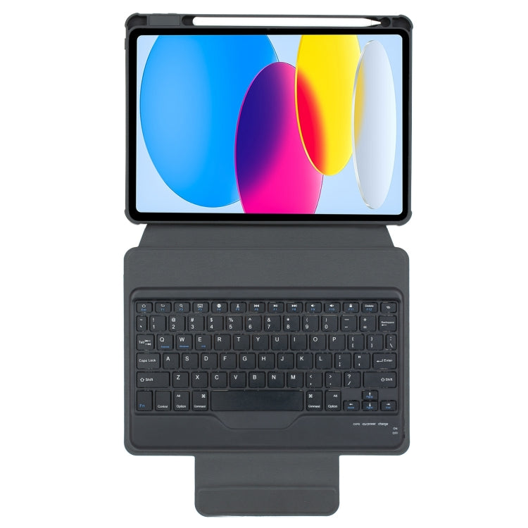 F10B 360 Rotation Acrylic Transparent Bluetooth Keyboard Leather Case, F10B