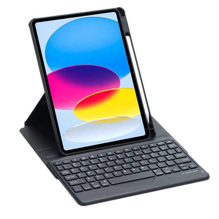 F10B 360 Rotation Acrylic Transparent Bluetooth Keyboard Leather Case, F10B