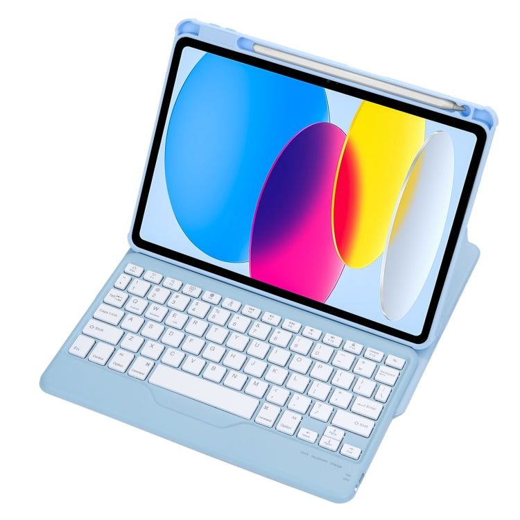 F10B 360 Rotation Acrylic Transparent Bluetooth Keyboard Leather Case, F10B