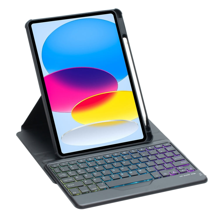 F10BS 360 Rotation Acrylic Transparent Bluetooth Keyboard Leather Case With Backlight, F10BS