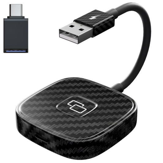 Carbon Fiber USB + USB-C / Type-C Carplay to Car Mirror Adapter for iPhone, THT-020-7 Carbon Fiber
