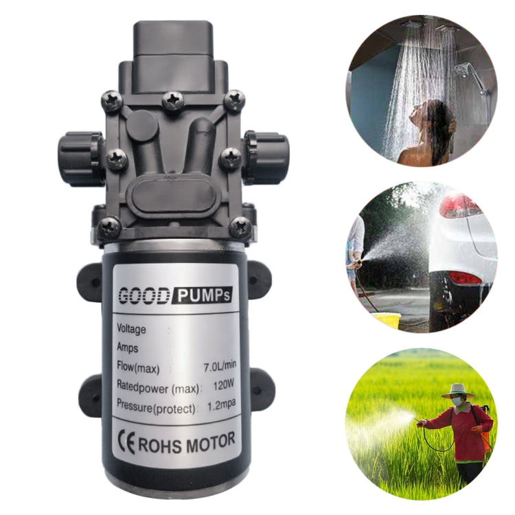 DC Intelligent Diaphragm Pump Anti-epidemic Disinfection Automatic Spraying Spray High-pressure Pump Thread on Both Sides Positive Pump, 12V 120W, 24V 120W, 18V 120W, 48V 120W