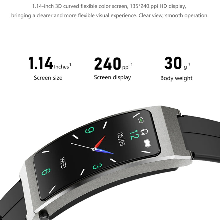 K13S 1.14 inch TFT Screen Leather Strap Smart Calling Bracelet Supports Sleep Management/Blood Oxygen Monitoring, Leather Strap