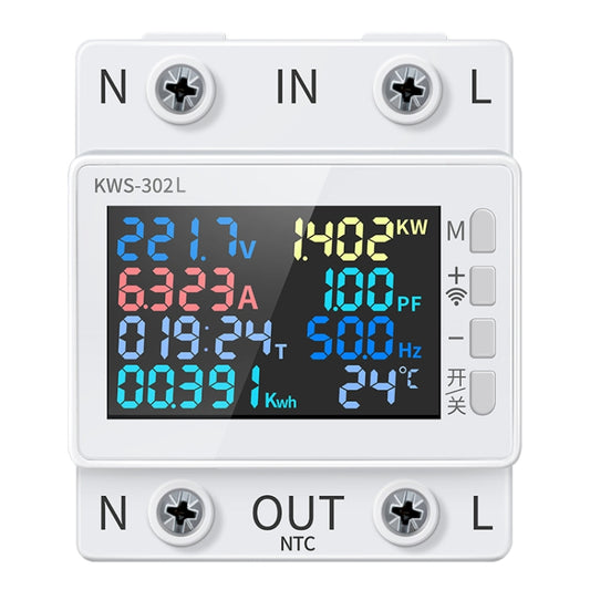 KWS-302L 170-270V Multifunctional AC Digital Display Rail Voltage and Current Monitoring Meter, KWS-302L