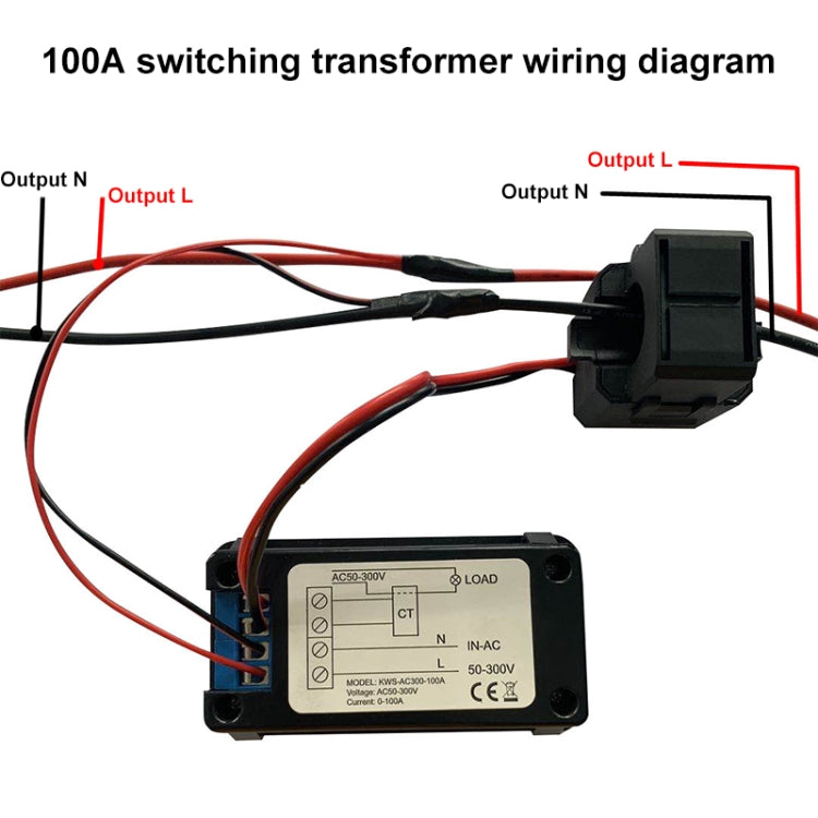 KWS-AC300-100A 50-300V AC Digital Current Voltmeter with Opening Transformer, KWS-AC300-100A with Opening Transformer