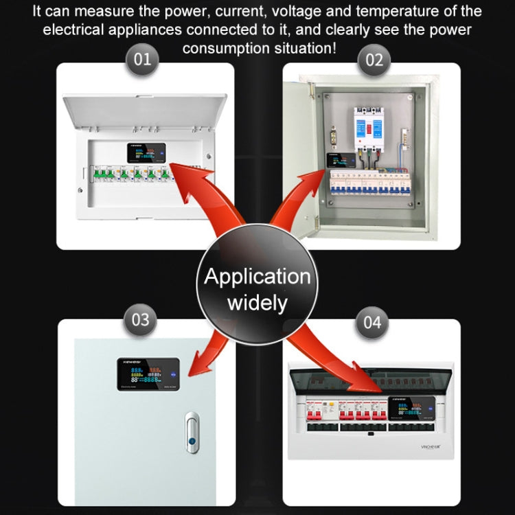 KWS-AC300-100A 50-300V AC Digital Current Voltmeter with Opening Transformer, KWS-AC300-100A with Opening Transformer