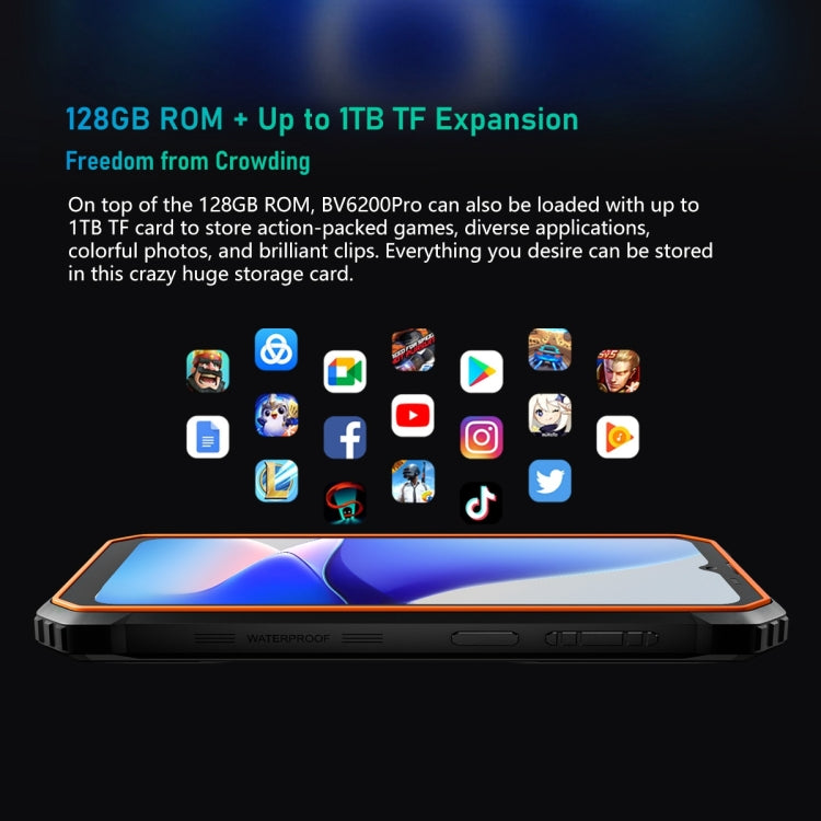 Blackview BV6200 Pro, IP68/IP69K/MIL-STD-810H, 6.56 inch Android 14 MediaTek Helio P35 Octa Core, Network: 4G, OTG, NFC, 6GB+128GB