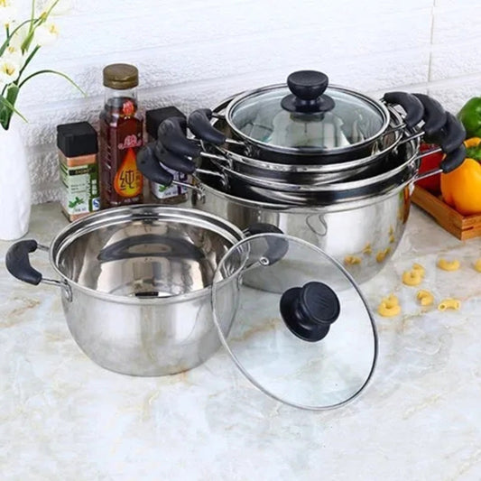 26cm Stainless Steel Thickened Soup Pot Small Stew Pot Induction Gas Stove Universal Pots, Single Layer, Dual Layer