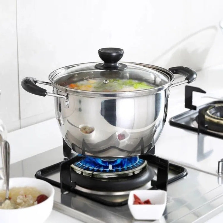 26cm Stainless Steel Thickened Soup Pot Small Stew Pot Induction Gas Stove Universal Pots, Single Layer, Dual Layer