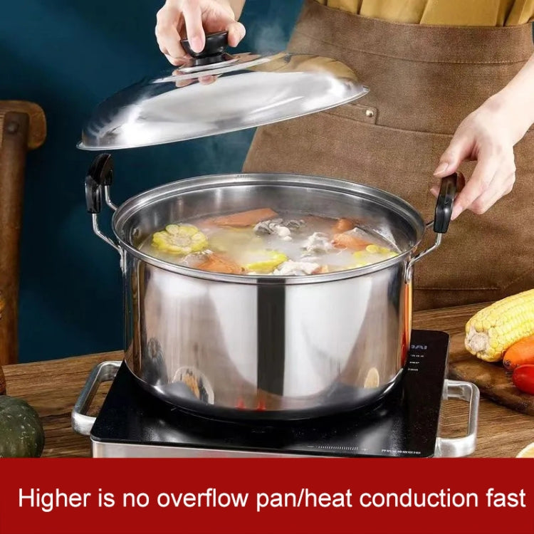 26cm Stainless Steel Thickened Soup Pot Small Stew Pot Induction Gas Stove Universal Pots, Single Layer, Dual Layer