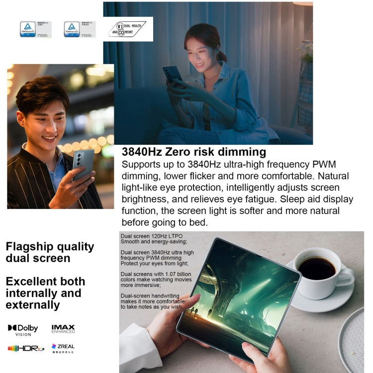 Honor Magic Vs2, Side Fingerprint, 7.92 inch + 6.43 inch MagicOS 7.2 Snapdragon 8+ Gen1 Octa-Core 3.0GHz, OTG, NFC, Not Support Google Play, 12GB+256GB, 16GB+512GB