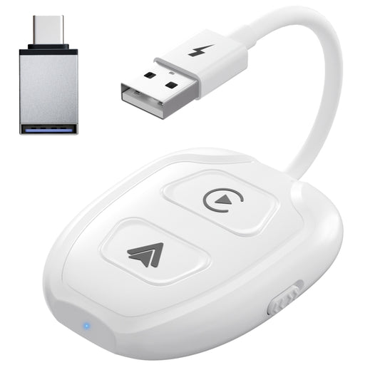 THT-020-9-1 USB + USB-C / Type-C Wired to Wireless Carplay / Android Auto Adapter, THT-020-9-1