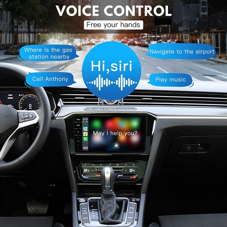 USB + USB-C / Type-C Wired to Wireless Carplay Adapter, Black Box