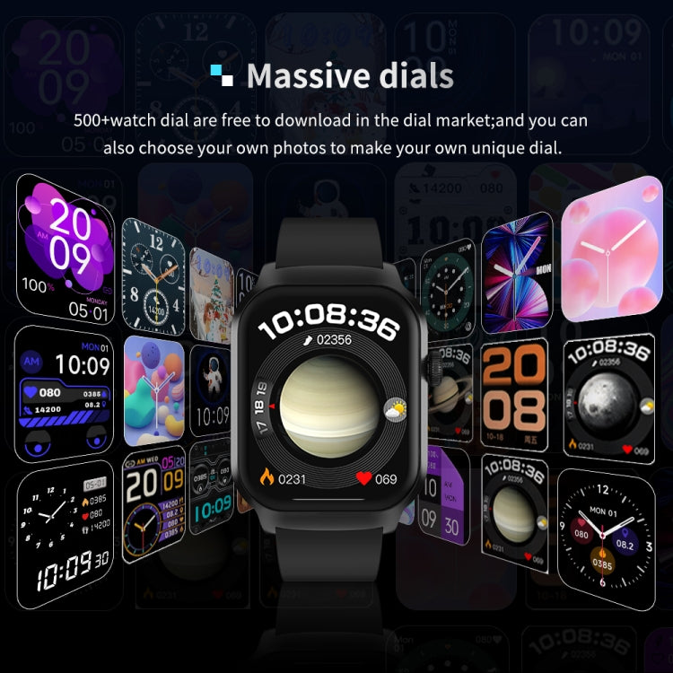 2.01 inch Leather Strap Bluetooth Call Smart Watch Support Heart Rate Monitoring / Non-invasive Blood Sugar, Leather Strap Black, Leather Strap Brown