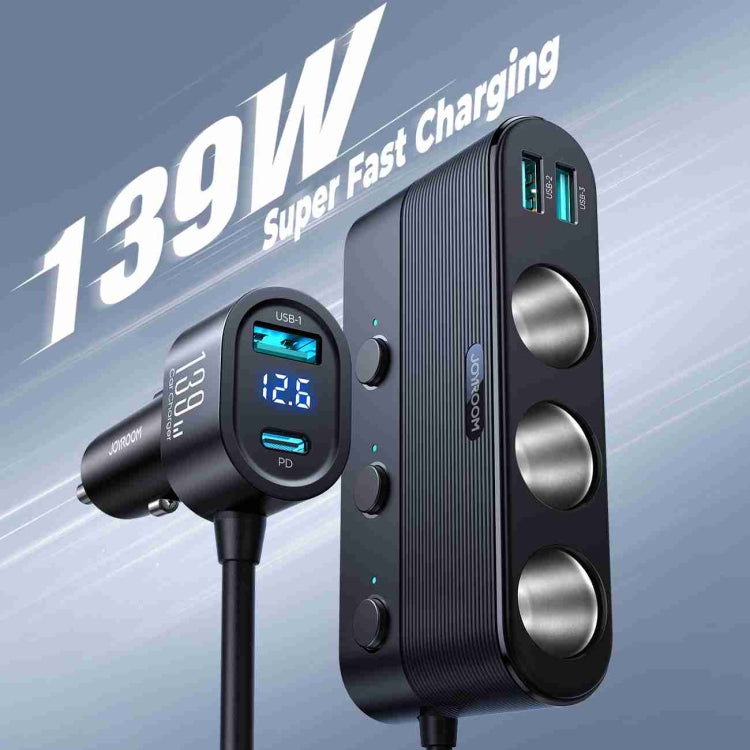 JOYROOM JR-CCL01 139W 7 in 1 Cigarette Lighter Splitter Car Charger