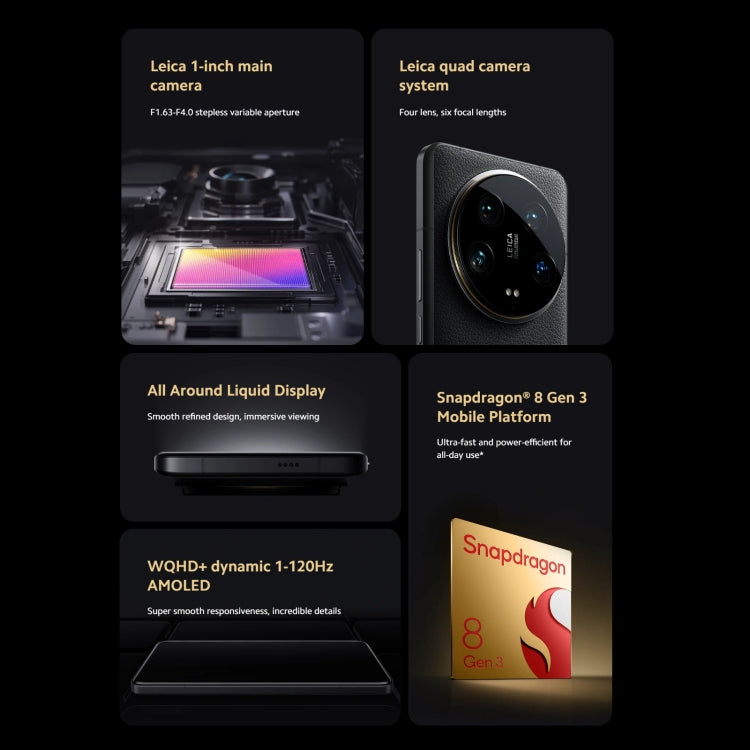 Xiaomi 14 Ultra,  6.73 inch Xiaomi HyperOS Snapdragon 8 Gen 3 Octa Core 4nm up to 3.3GHz, NFC, Network: 5G, 16GB+512GB, 16GB+1TB