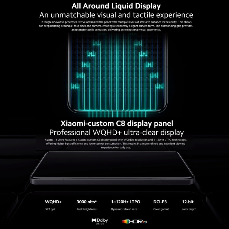 Xiaomi 14 Ultra,  6.73 inch Xiaomi HyperOS Snapdragon 8 Gen 3 Octa Core 4nm up to 3.3GHz, NFC, Network: 5G, 16GB+512GB, 16GB+1TB