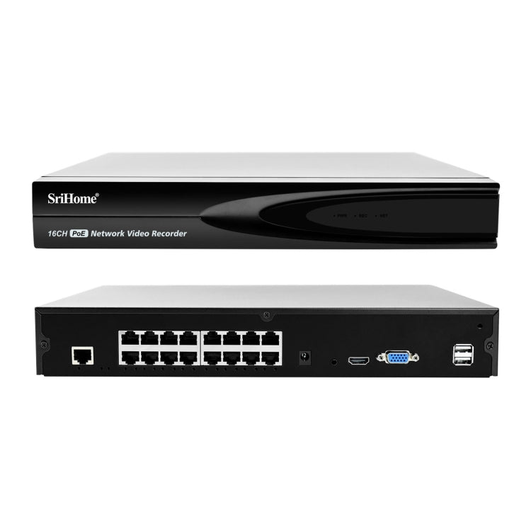 SriHome NVS006 1080P Ultra HD 16 Channel POE Network Video Recorder, US Plug, UK Plug, EU Plug, AU Plug