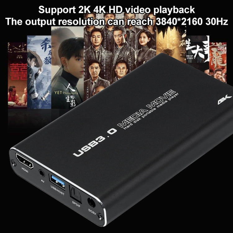 MP2506P 4K 30Hz HD Media Player, Support Auto Loop Play Videos & Photos & Music, MP2506P