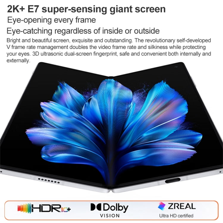 vivo X Fold3 Pro, Face ID / Fingerprint Identification, 8.03 inch + 6.53 inch Android 14 OriginOS 4 Snapdragon 8 Gen 3 Octa Core 3.3GHz, OTG, NFC, Network: 5G, 16GB+512GB, 16GB+1TB