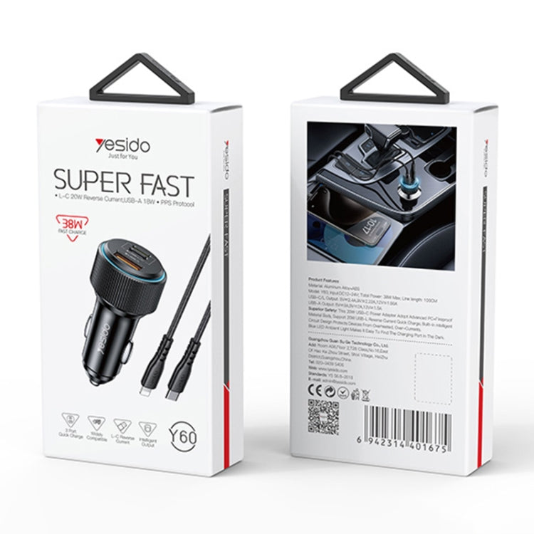 Yesido Y60 38W Car Fast Charging Charger, Y60
