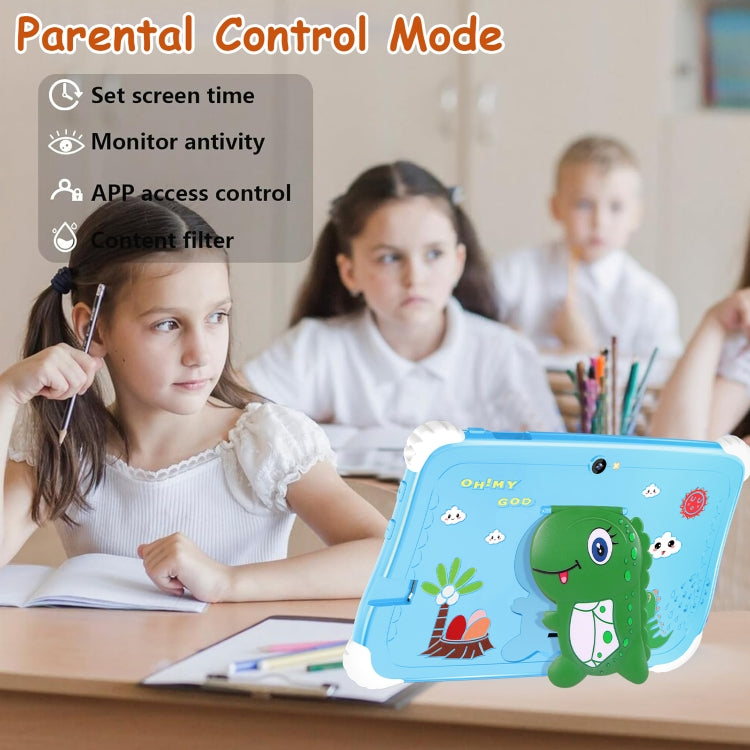 C75 Dinosaur 7 inch WiFi Kids Tablet PC, Android 7.0 MT6735 Octa Core CPU, 2GB+16GB