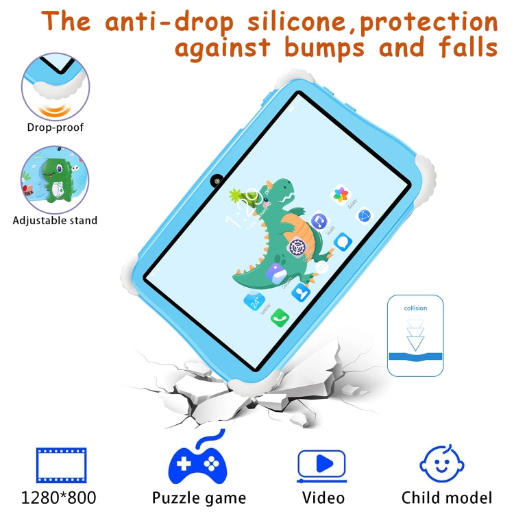 C75 Dinosaur 7 inch WiFi Kids Tablet PC, Android 7.0 MT6735 Octa Core CPU, 2GB+16GB